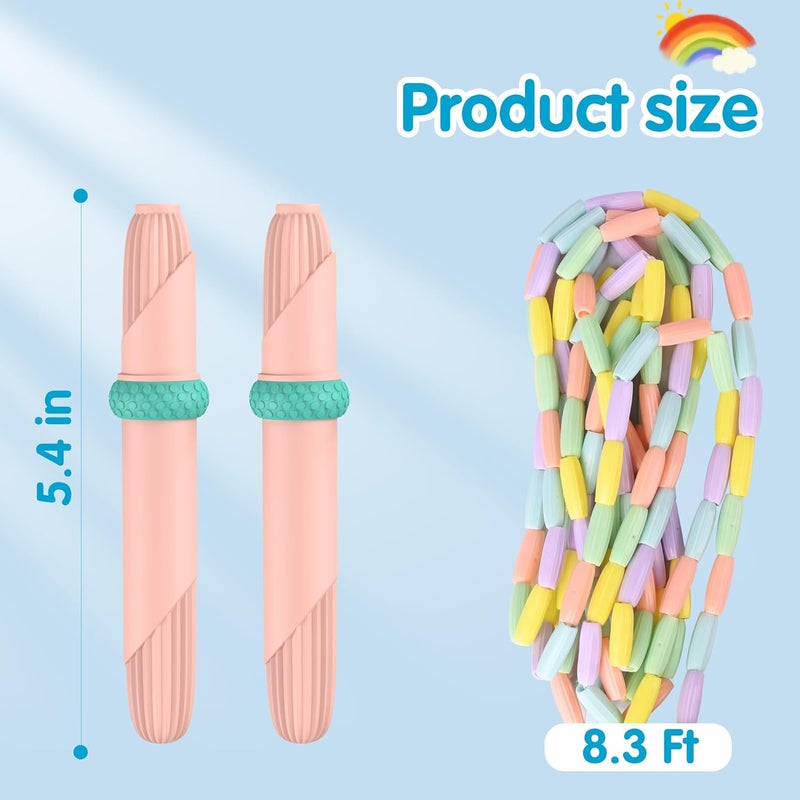 Ace one Beaded Jump Rope 1 Pack/2 Pack, Segmented Skipping Rope for Kids Adults, Adjustable Tangle-Free Toddler Jumping Rope for Fitness Exercise Training - Image 4
